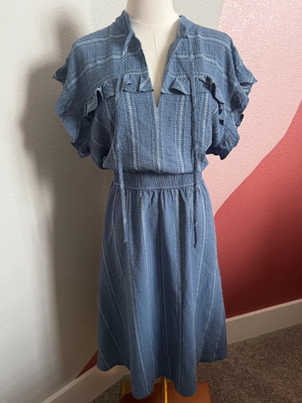 Calvin Klein Flutter Sleeve Dress, Size 14 *NWOT - Picture 2 of 5
